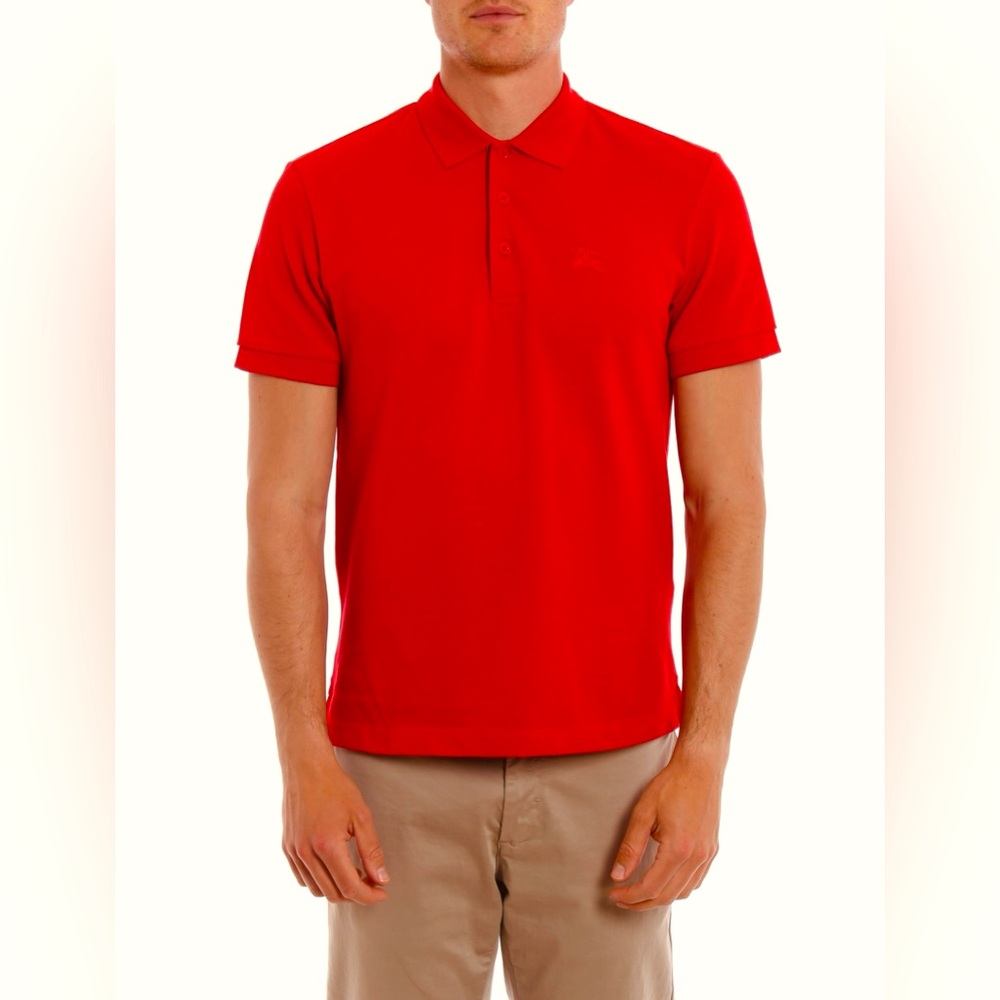 Burberry Brit Cotton Piqué Polo Shirt Red/Orange- Men’s Large